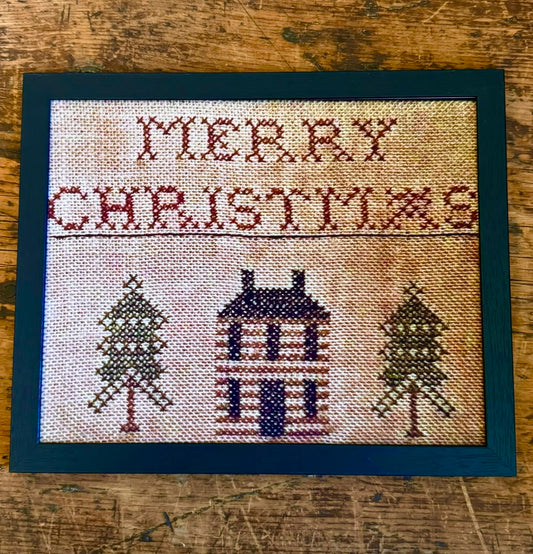 Merry Christmas Log Cabin - 9"x11"